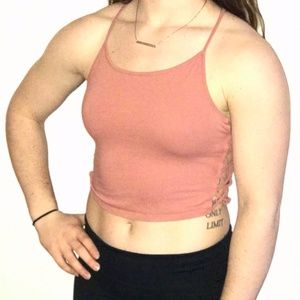 Crop tank with open sides (Rose)